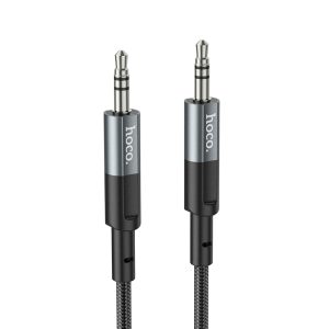 Аудіокабель HOCO UPA23 3.5mm male to 3.5mm male, nylon braid, 1m Metal Gray