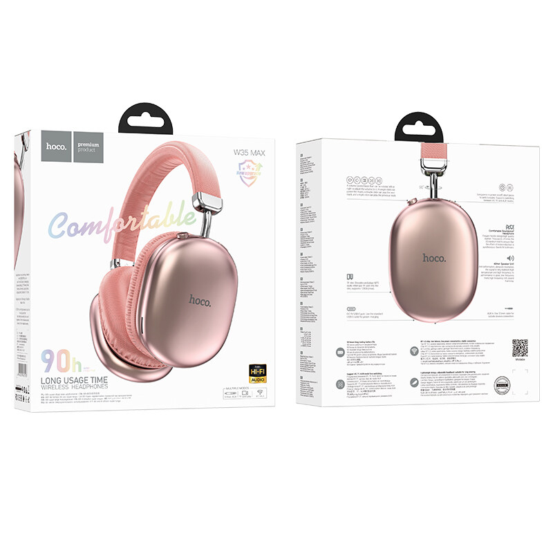 Бездротові накладні навушники HOCO W35 Max Joy BT headphones Pink - Зображення 4
