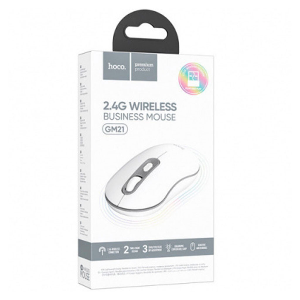 Маніпулятор миша HOCO GM21 Platinum 2.4G business wireless mouse White Gray - Зображення 3