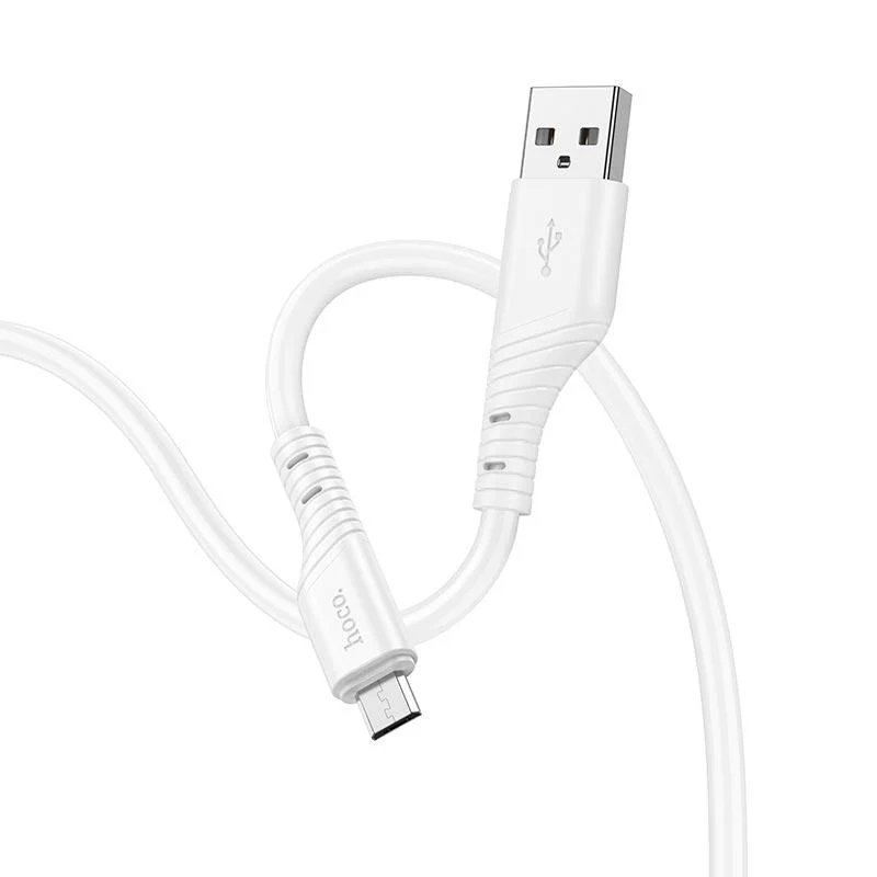 Кабель HOCO X97 Crystal color silicone charging data cable Micro white - Зображення 4