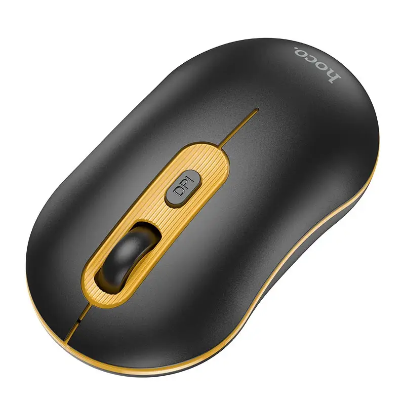 Маніпулятор миша HOCO GM21 Platinum 2.4G business wireless mouse Black Yellow - Зображення 4
