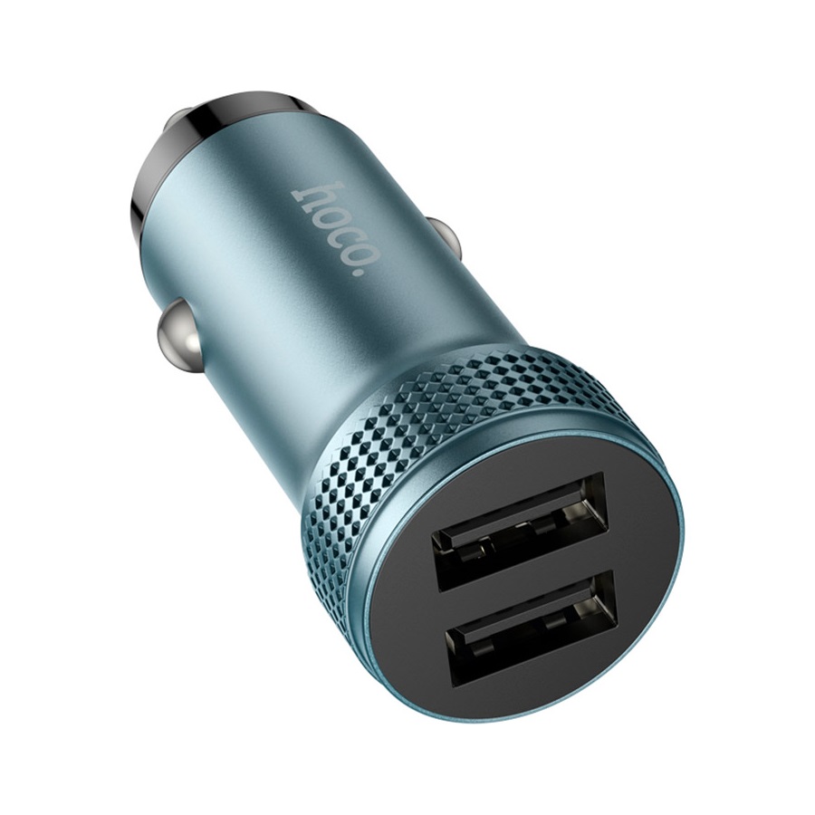 Автомобільний зарядний пристрій HOCO Z49 Level dual port car charger Metal Gray - Зображення 3