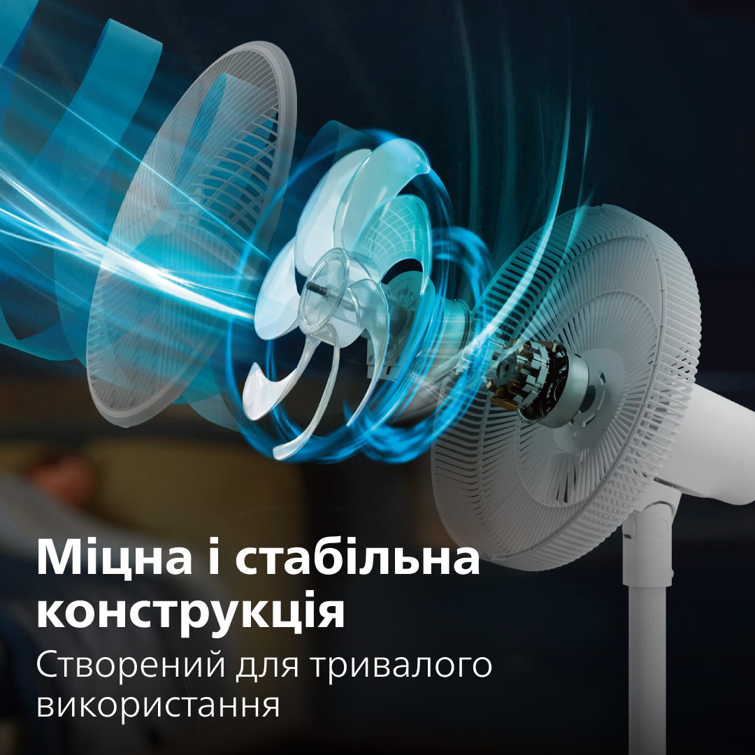 Philips CX2550/00 — підлоговий вентилятор, 50 Вт, 3 швидкості, таймер, білий - Зображення 8