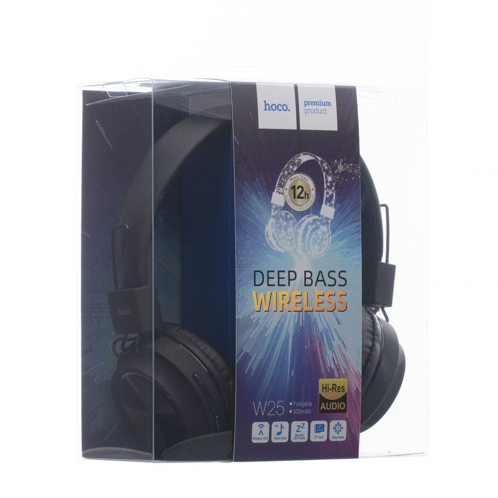 Бездротові накладні навушники HOCO W25 Promise wireless headphones Black - Зображення 3